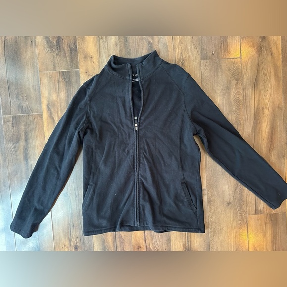 Talbots Jackets & Blazers - Talbots Black Zip Up Jacket Cotton Stretch Mock Neck Athleisure M